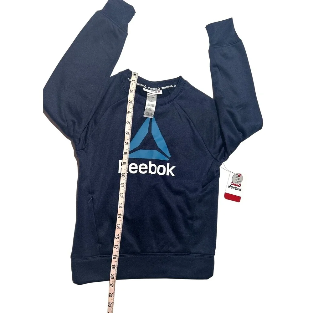 Reebok Boys Navy Blue Fleece Crewneck Sweatshirt Size Small (6-7) NWT